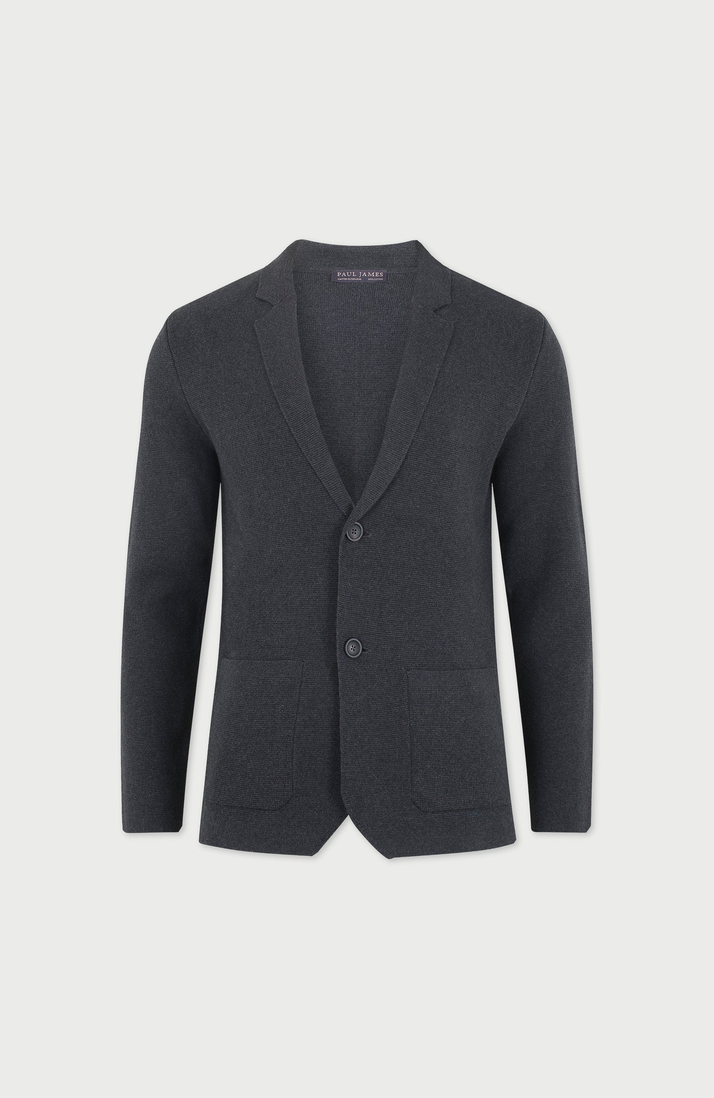 Mens Midweight Cotton Deconstructed Knitted Blazer