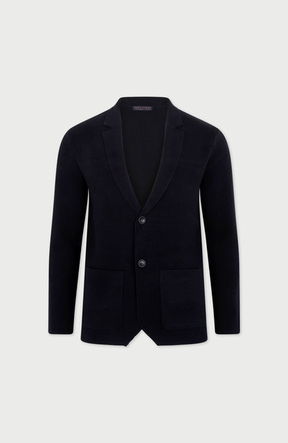 Mens Midweight Cotton Deconstructed Knitted Blazer