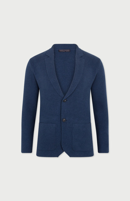 Mens Midweight Cotton Deconstructed Knitted Blazer