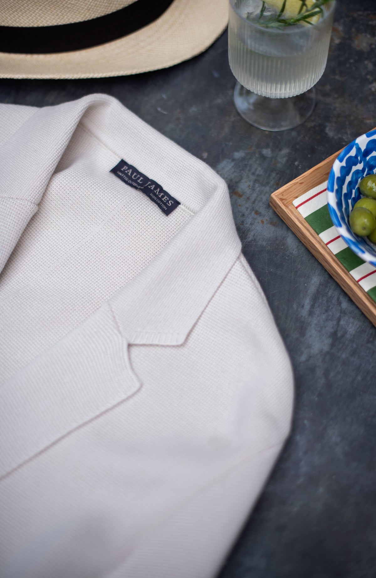 Mens Midweight Cotton Deconstructed Knitted Blazer