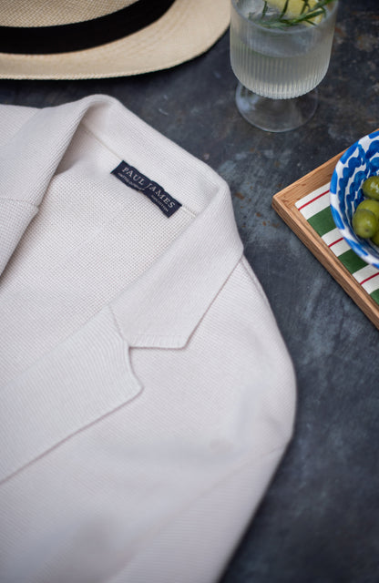 Mens Midweight Cotton Deconstructed Knitted Blazer