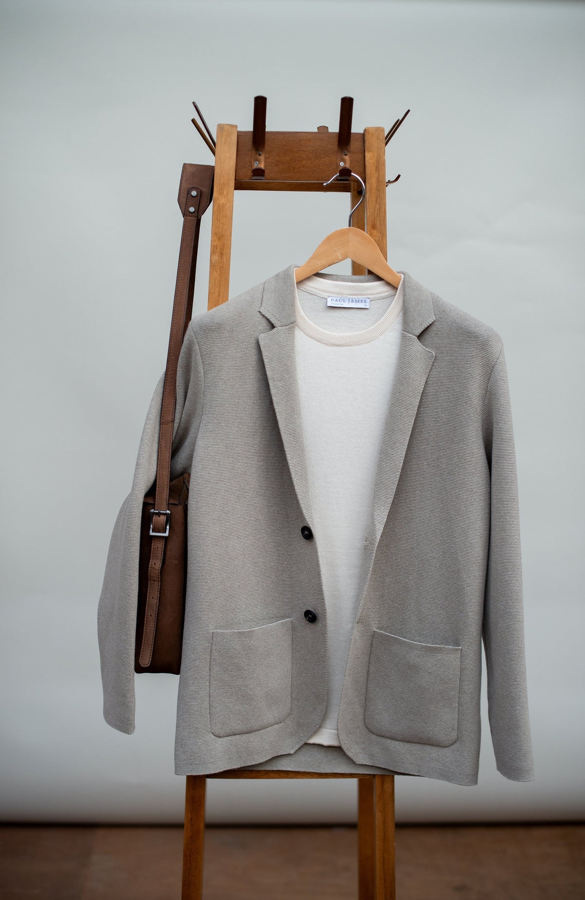Mens Midweight Cotton Deconstructed Knitted Blazer
