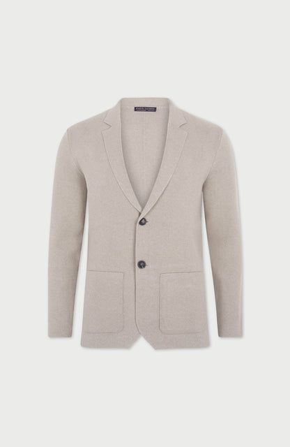 Mens Midweight Cotton Deconstructed Knitted Blazer