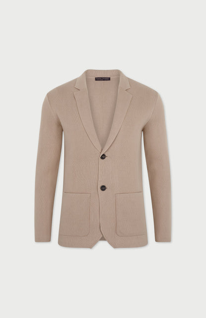 Mens Midweight Cotton Deconstructed Knitted Blazer