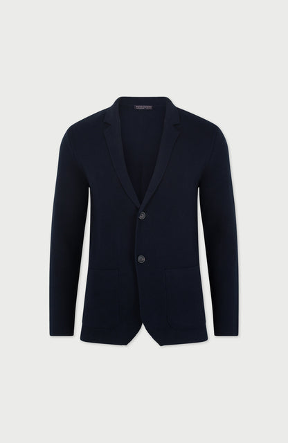 Mens Midweight Cotton Deconstructed Knitted Blazer