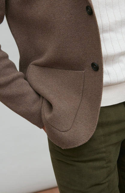 Mens Midweight Cotton Deconstructed Knitted Blazer