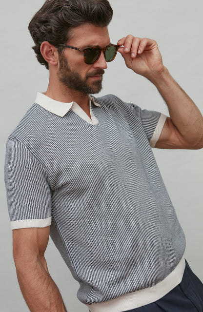 Mens Lightweight Cotton Fishermans Buttonless Polo Shirt