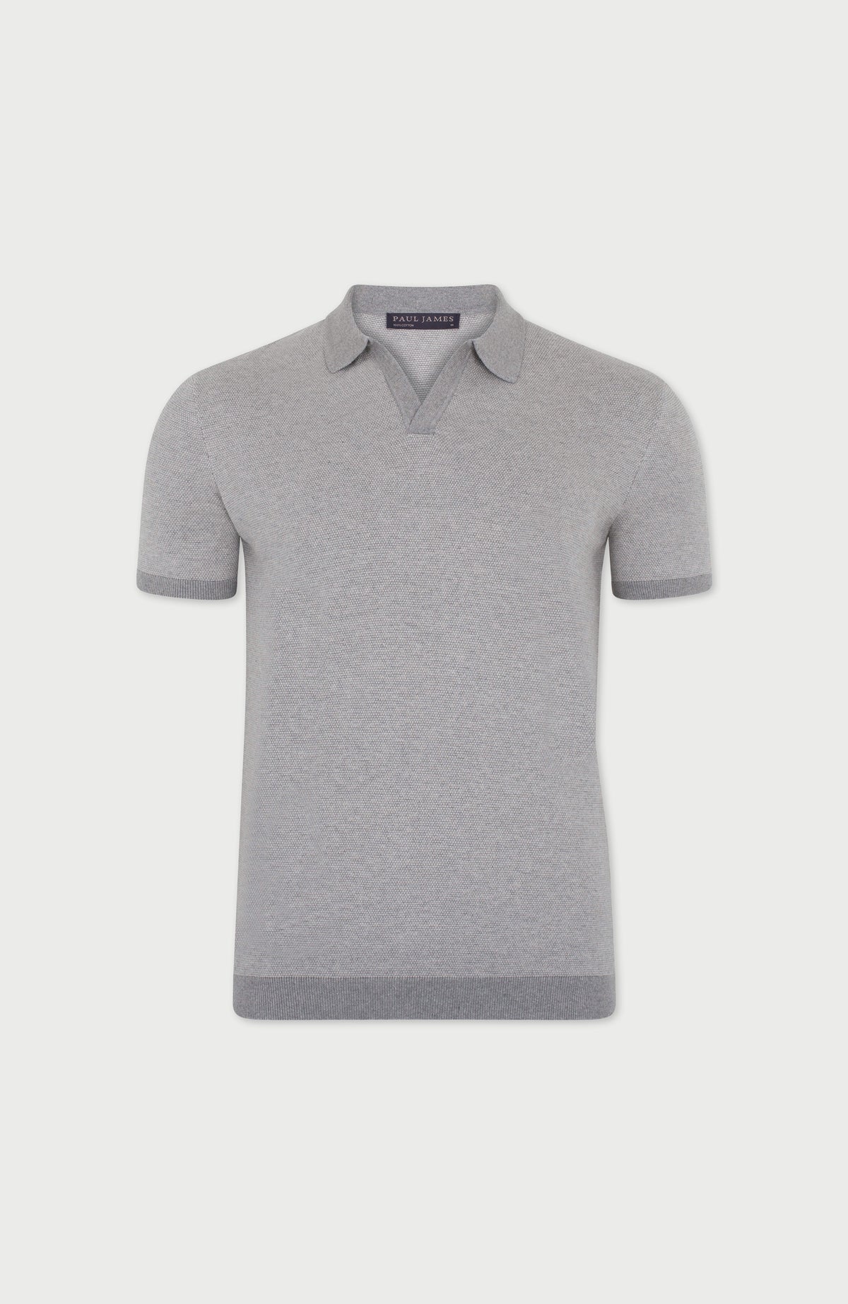 Mens Lightweight Cotton Honeycomb Buttonless Polo Shirt