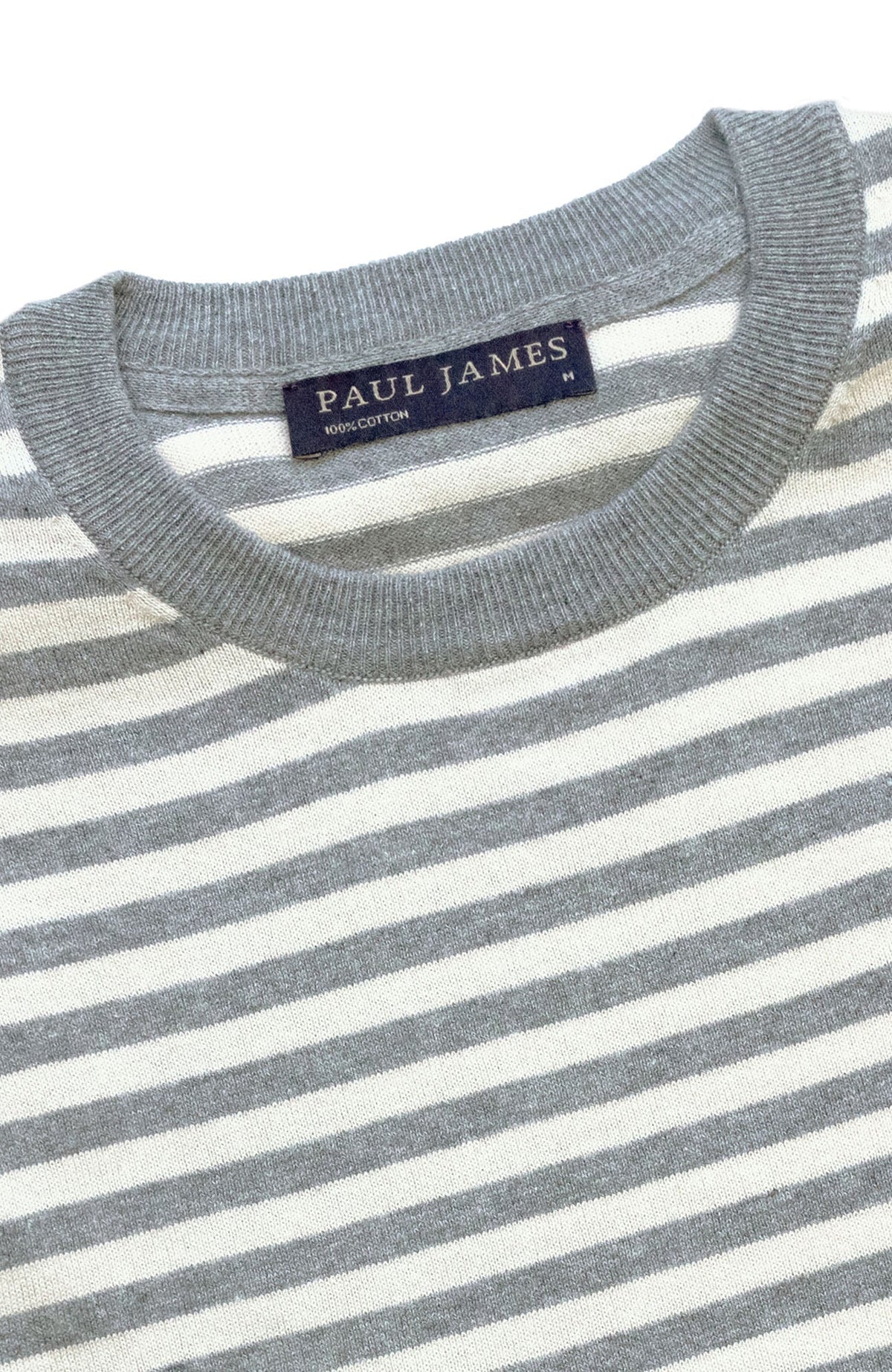 Mens Ultra Fine Cotton Knitted Breton T-Shirt
