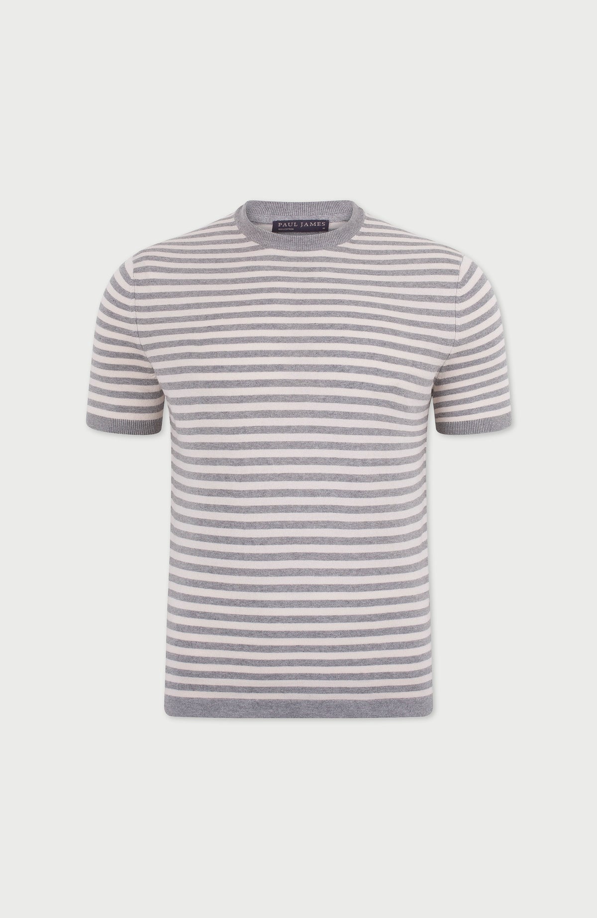 Mens Ultra Fine Cotton Knitted Breton T-Shirt