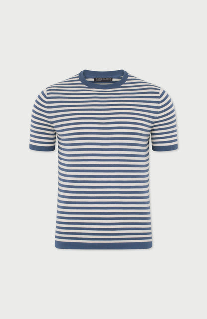 Mens Ultra Fine Cotton Knitted Breton T-Shirt