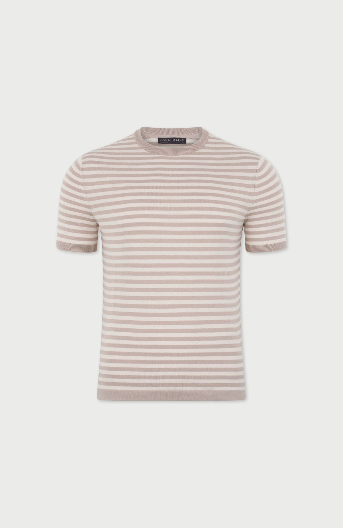 Mens Ultra Fine Cotton Knitted Breton T-Shirt