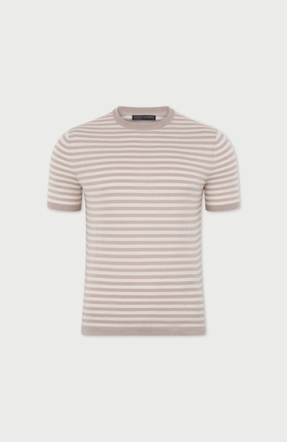Mens Ultra Fine Cotton Knitted Breton T-Shirt