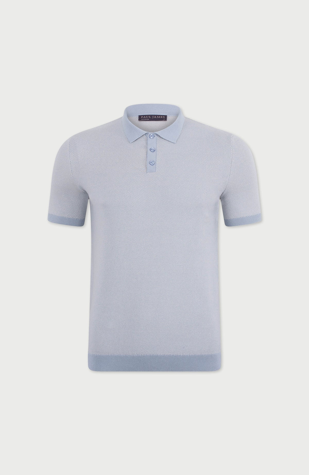 Mens Lightweight Cotton Textured Polo Shirt