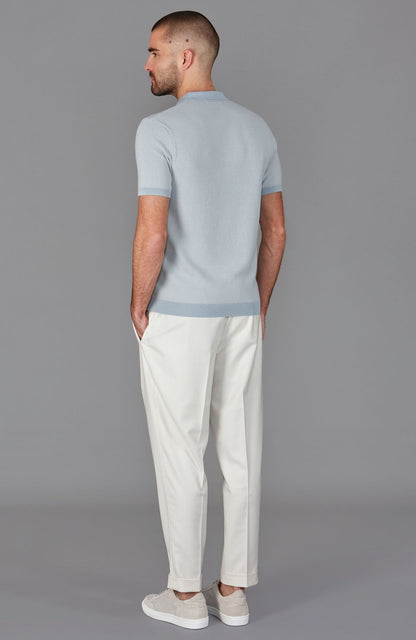 Mens Lightweight Cotton Textured Polo Shirt