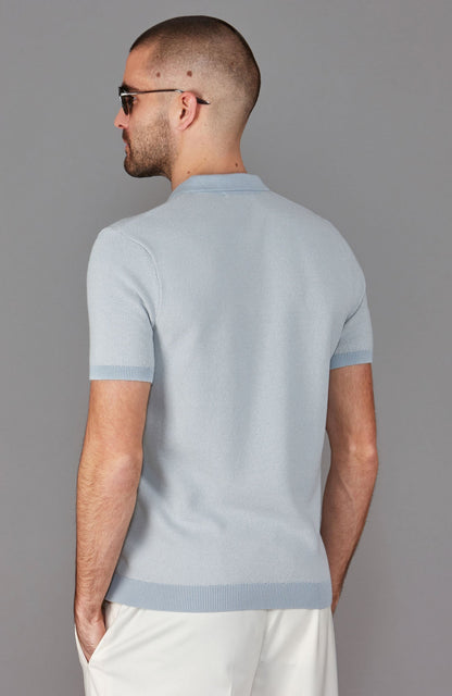 Mens Lightweight Cotton Textured Polo Shirt