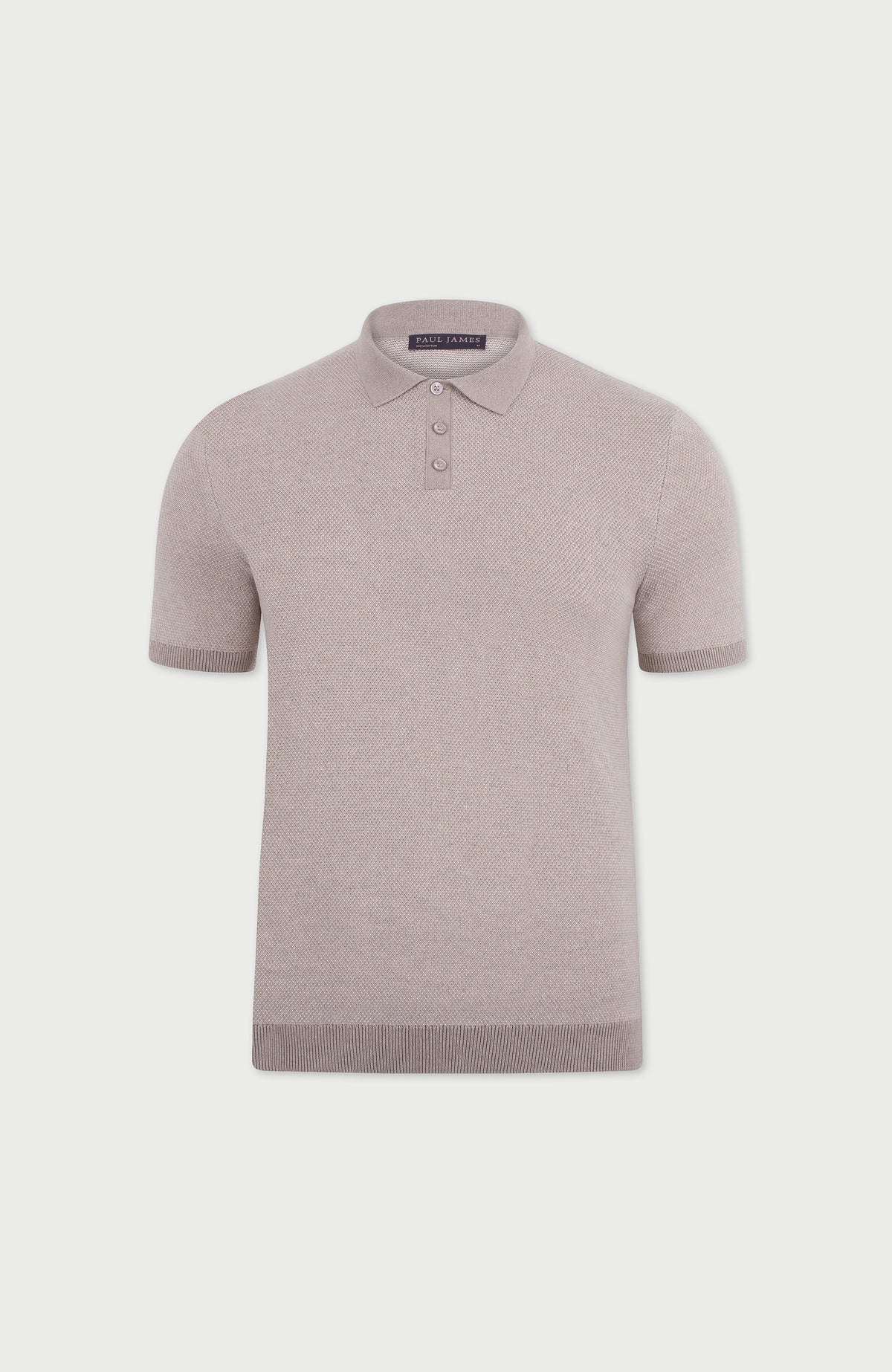 Mens Lightweight Cotton Textured Polo Shirt
