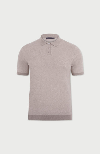 Mens Lightweight Cotton Textured Polo Shirt