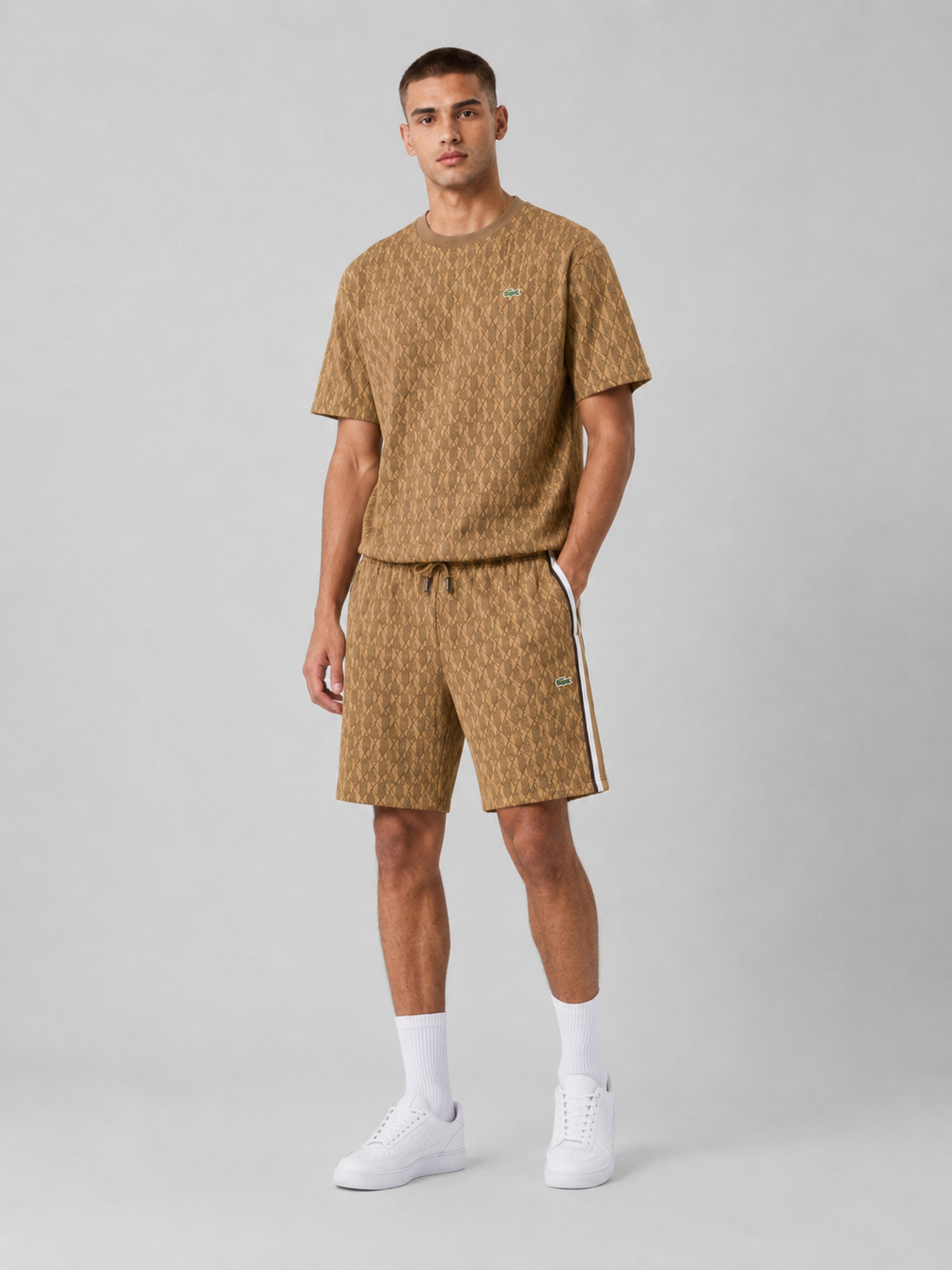 Brown Cotton T-Shirt & Shorts Set