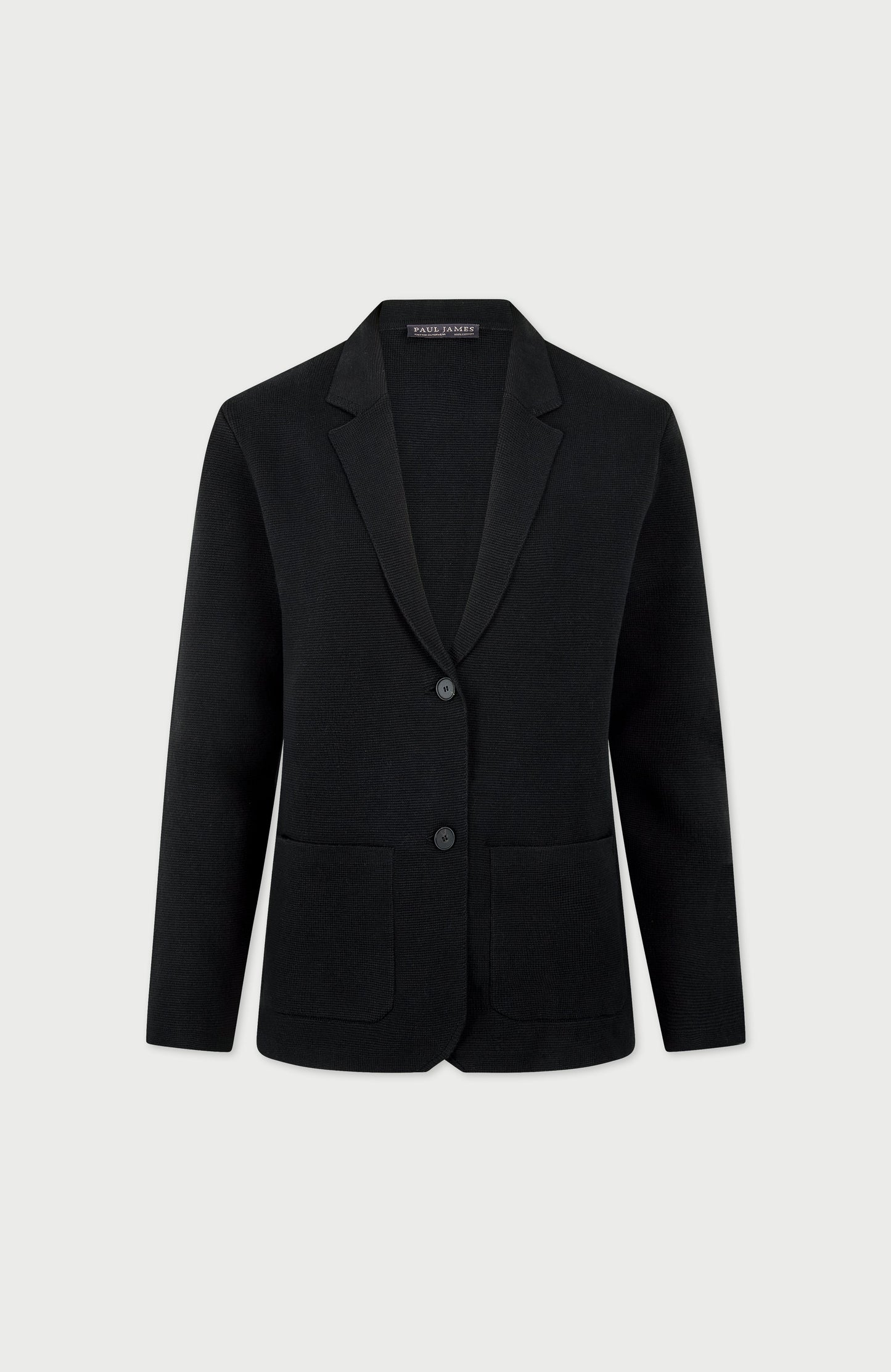 Womens Midweight Cotton Relaxed Fit Knitted Blazer