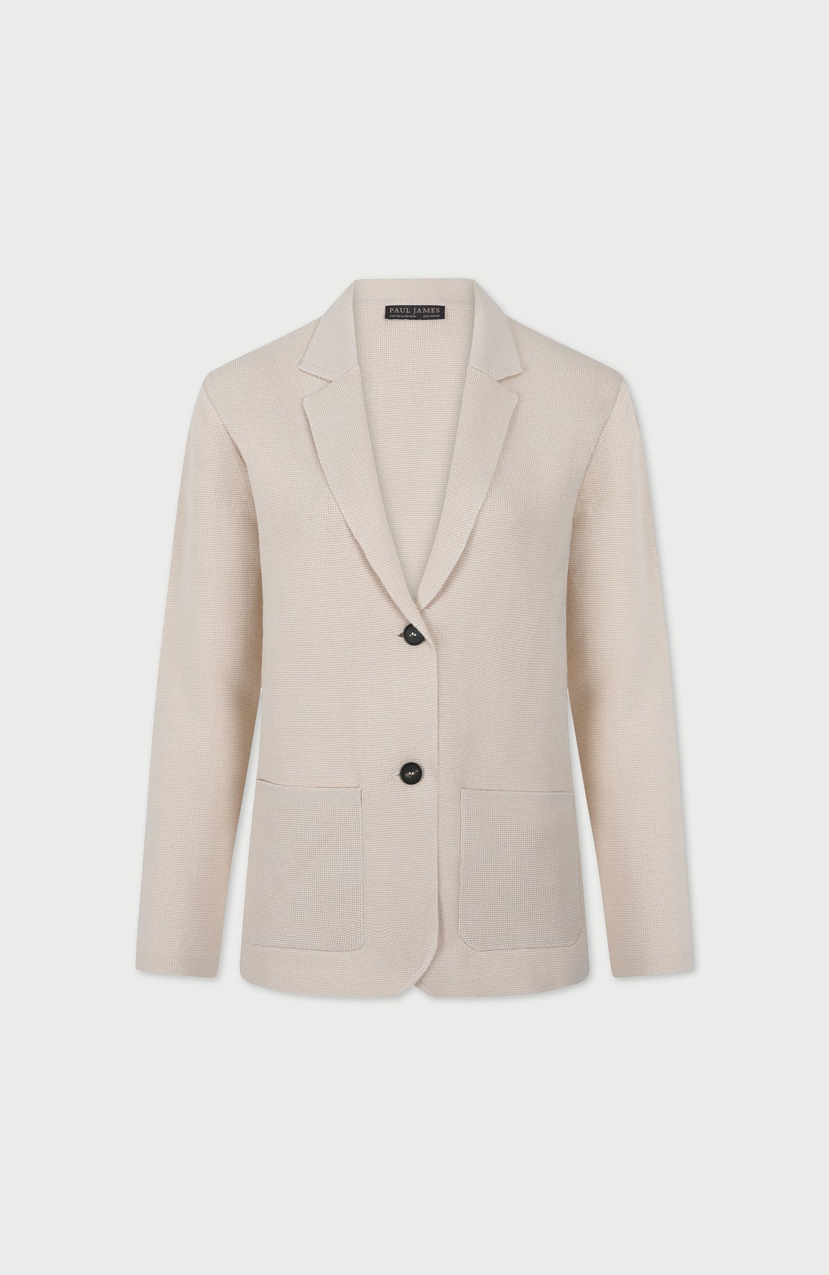 Womens Midweight Cotton Relaxed Fit Knitted Blazer