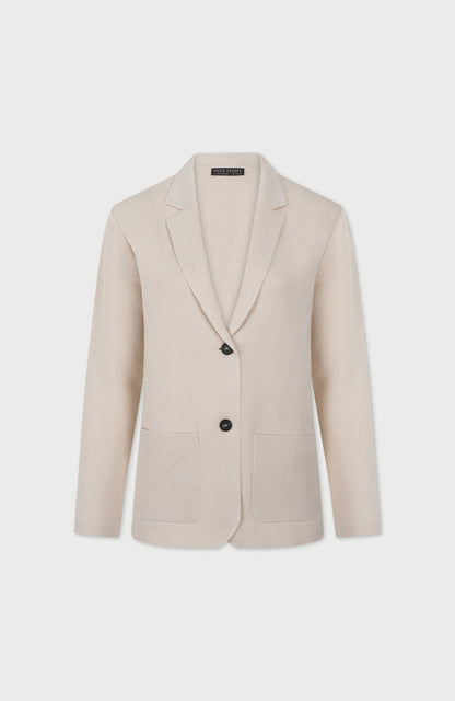 Womens Midweight Cotton Relaxed Fit Knitted Blazer