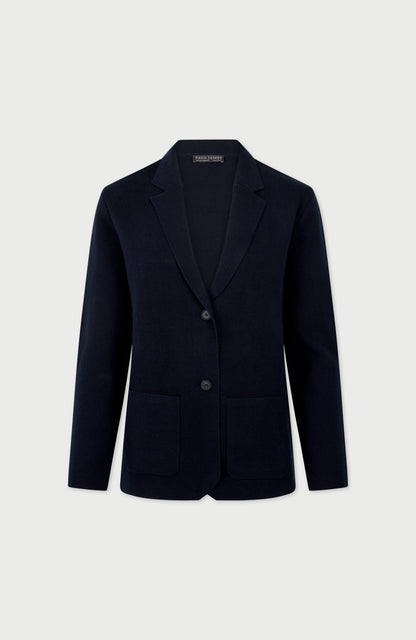 Womens Midweight Cotton Relaxed Fit Knitted Blazer