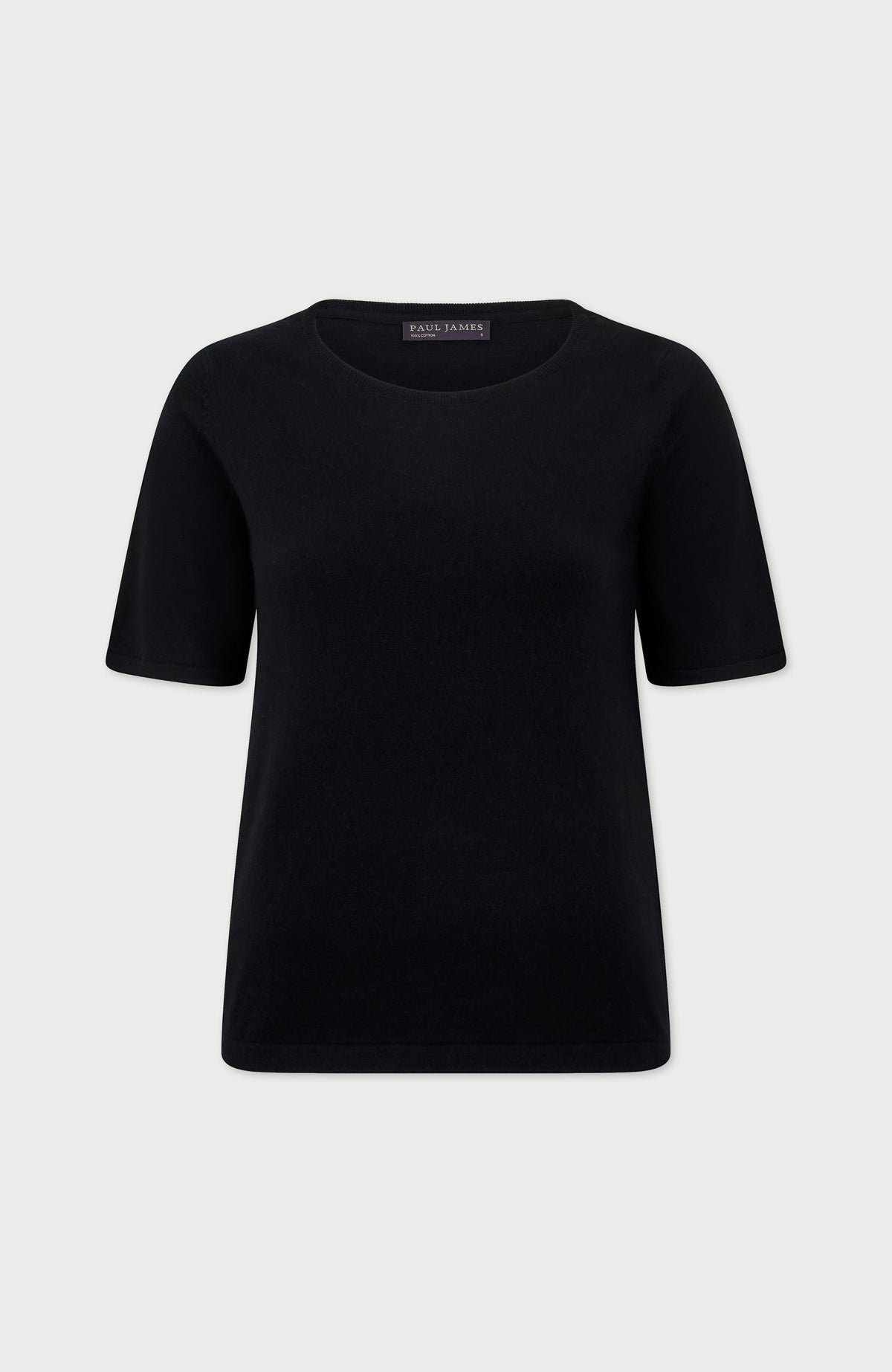 Womens Ultra Fine Cotton Crew Neck Knitted T-Shirt