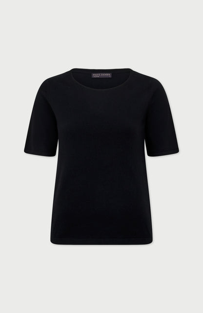 Womens Ultra Fine Cotton Crew Neck Knitted T-Shirt