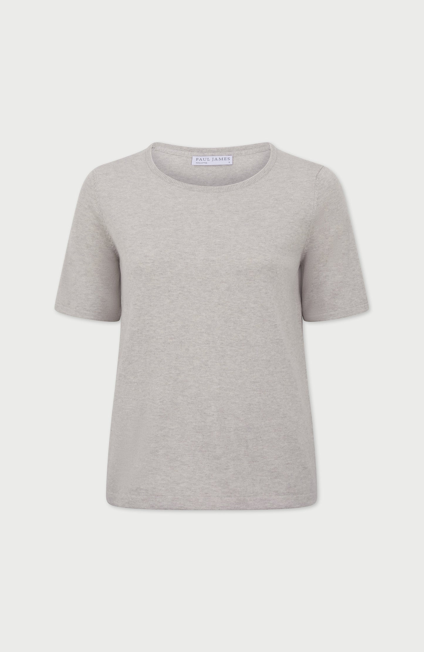 Womens Ultra Fine Cotton Crew Neck Knitted T-Shirt
