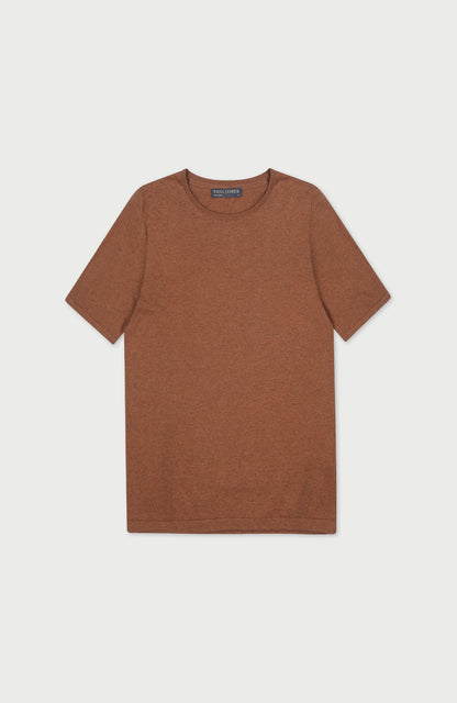 Womens Ultra Fine Cotton Crew Neck Knitted T-Shirt