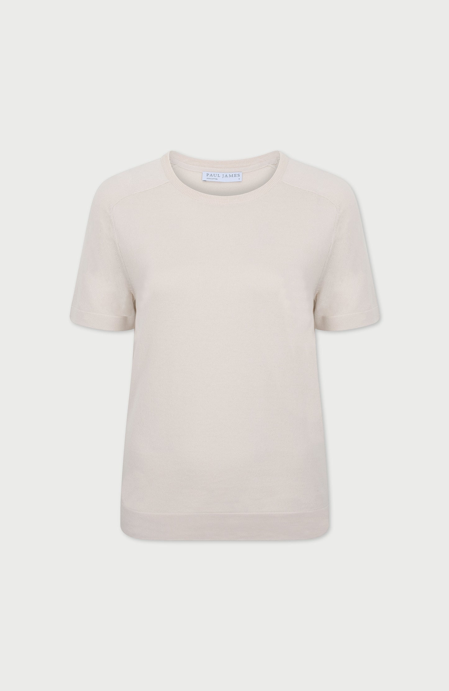 Womens Ultra Fine Cotton Saddle Shoulder Knitted T-Shirt