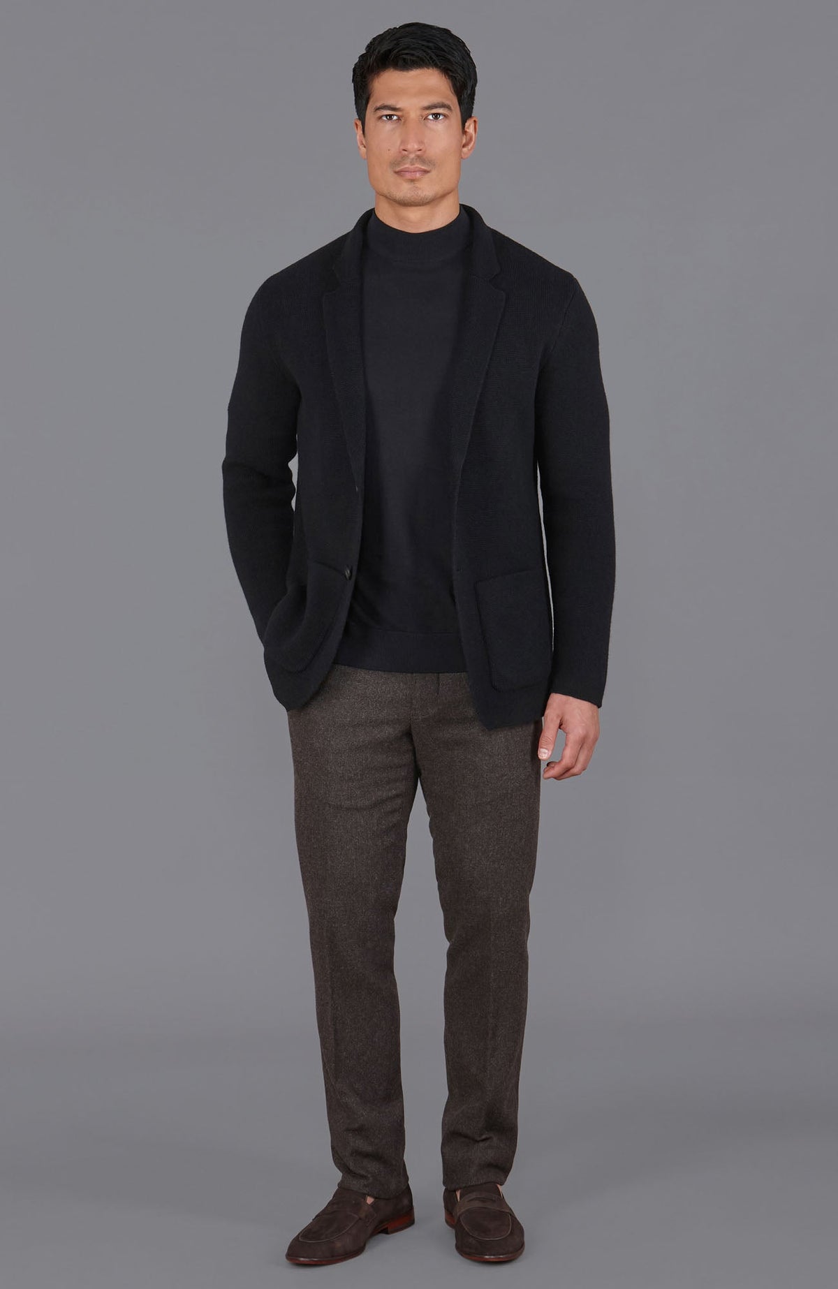 Mens Midweight Lambswool Knitted Blazer