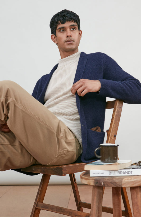 Mens Midweight Lambswool Knitted Blazer