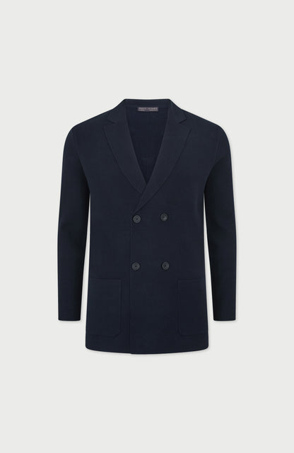 Mens Lightweight Cotton Double Breasted Knitted Blazer