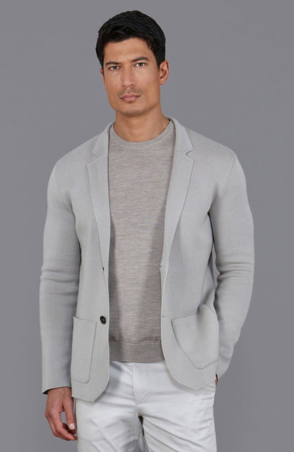 Mens Lightweight Mercerised Cotton Knitted Blazer