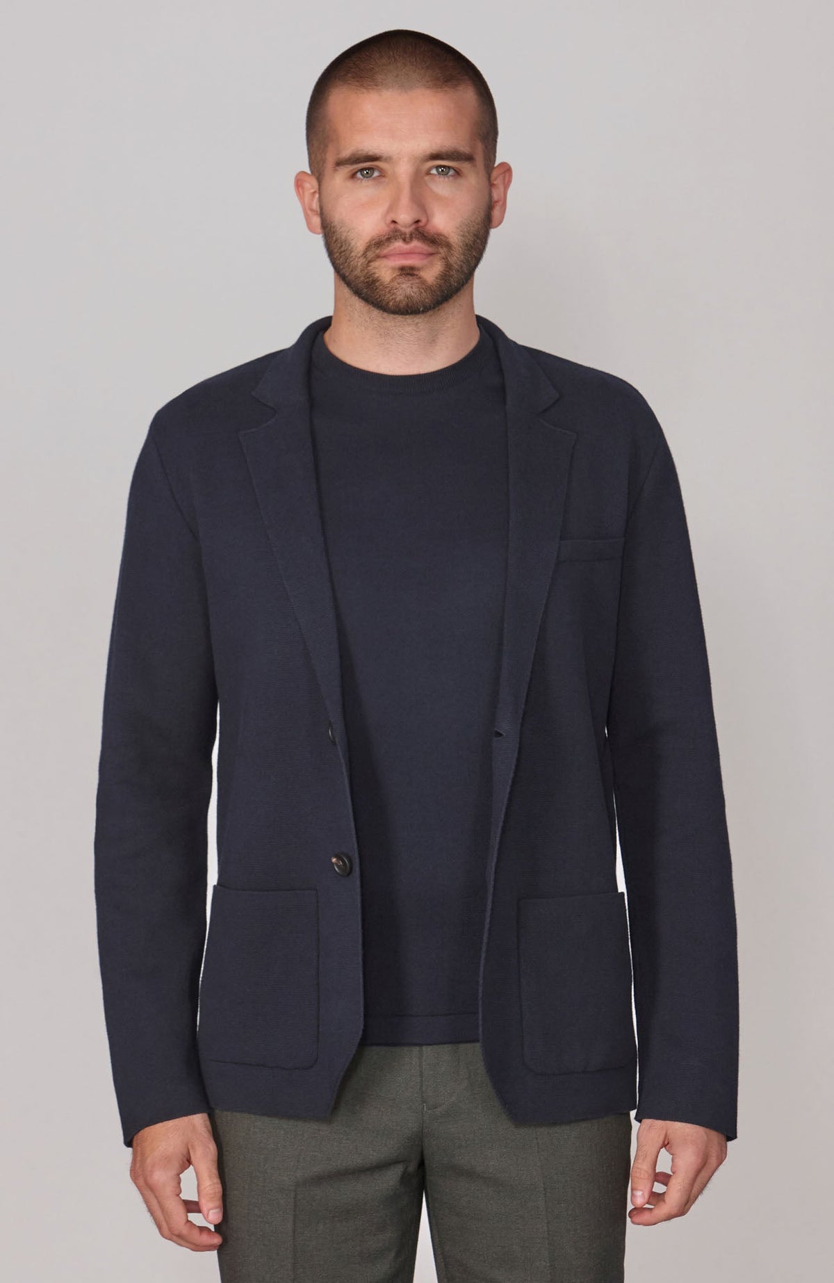 Mens Lightweight Cotton Formal Knitted Blazer