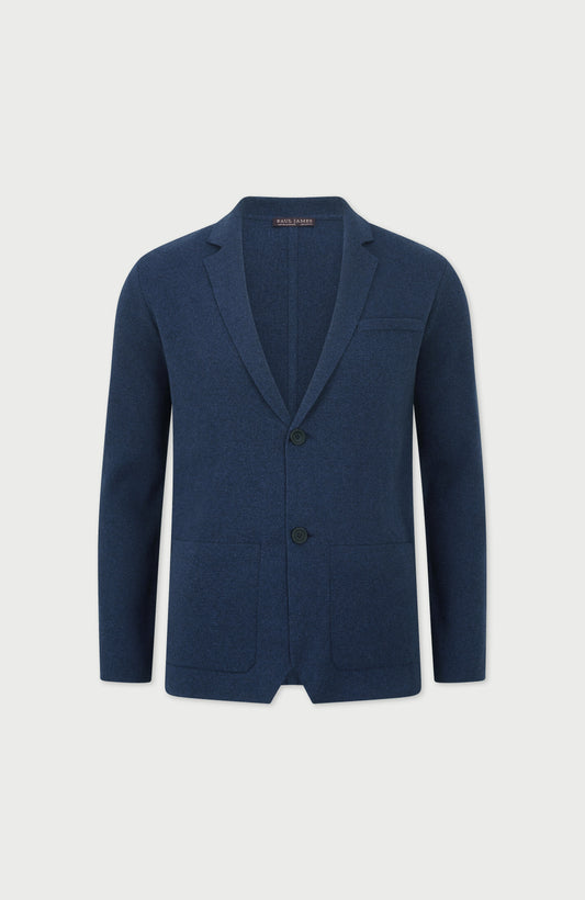 Mens Lightweight Jaspe Cotton Knitted Blazer