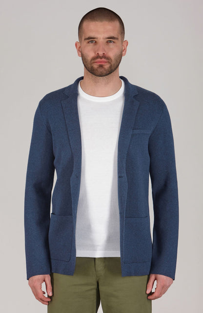 Mens Lightweight Jaspe Cotton Knitted Blazer