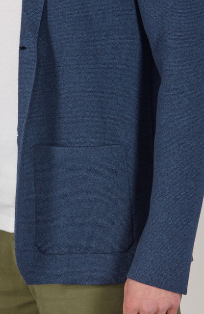 Mens Lightweight Jaspe Cotton Knitted Blazer