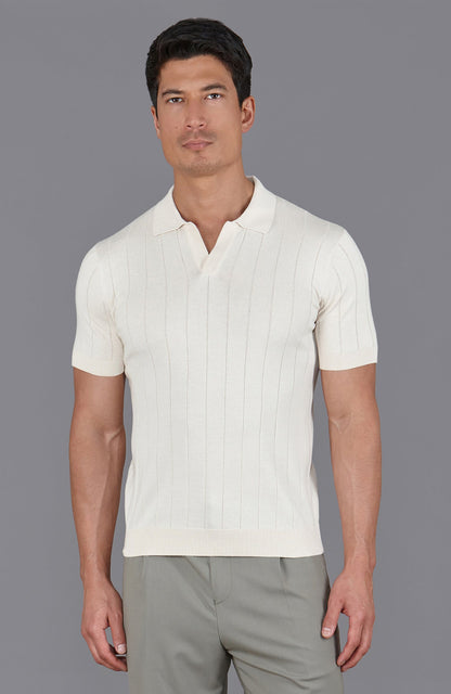Mens Ultra Fine Cotton Selection Knit Buttonless Polo Shirt