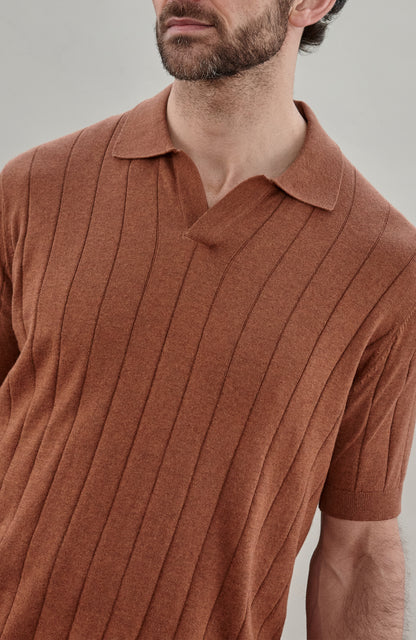 Mens Ultra Fine Cotton Selection Knit Buttonless Polo Shirt