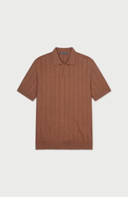 Mens Ultra Fine Cotton Selection Knit Buttonless Polo Shirt