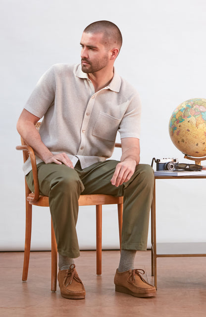 Mens Lightweight Cotton Waffle Knit Shirt