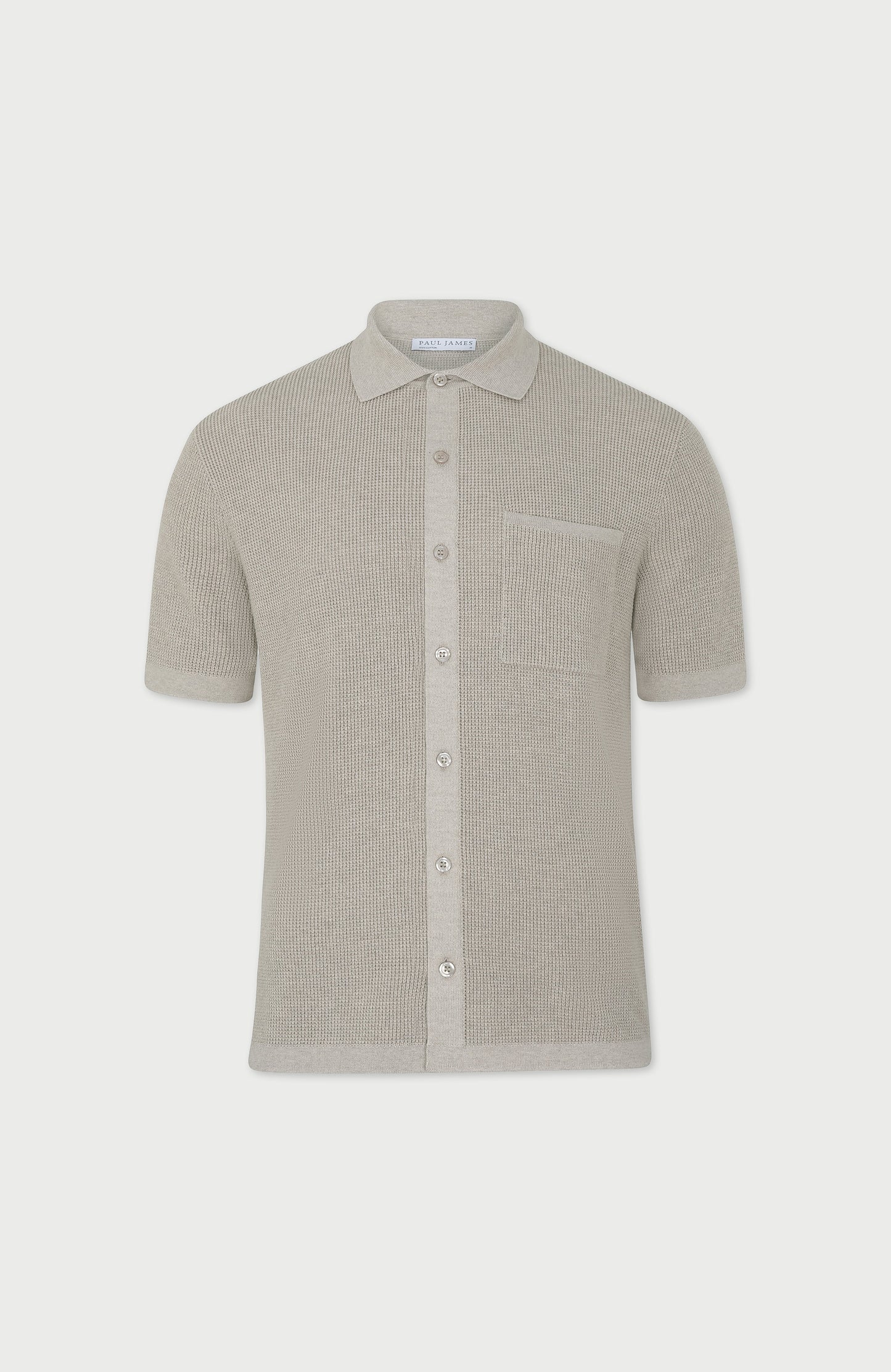 Mens Lightweight Cotton Waffle Knit Shirt