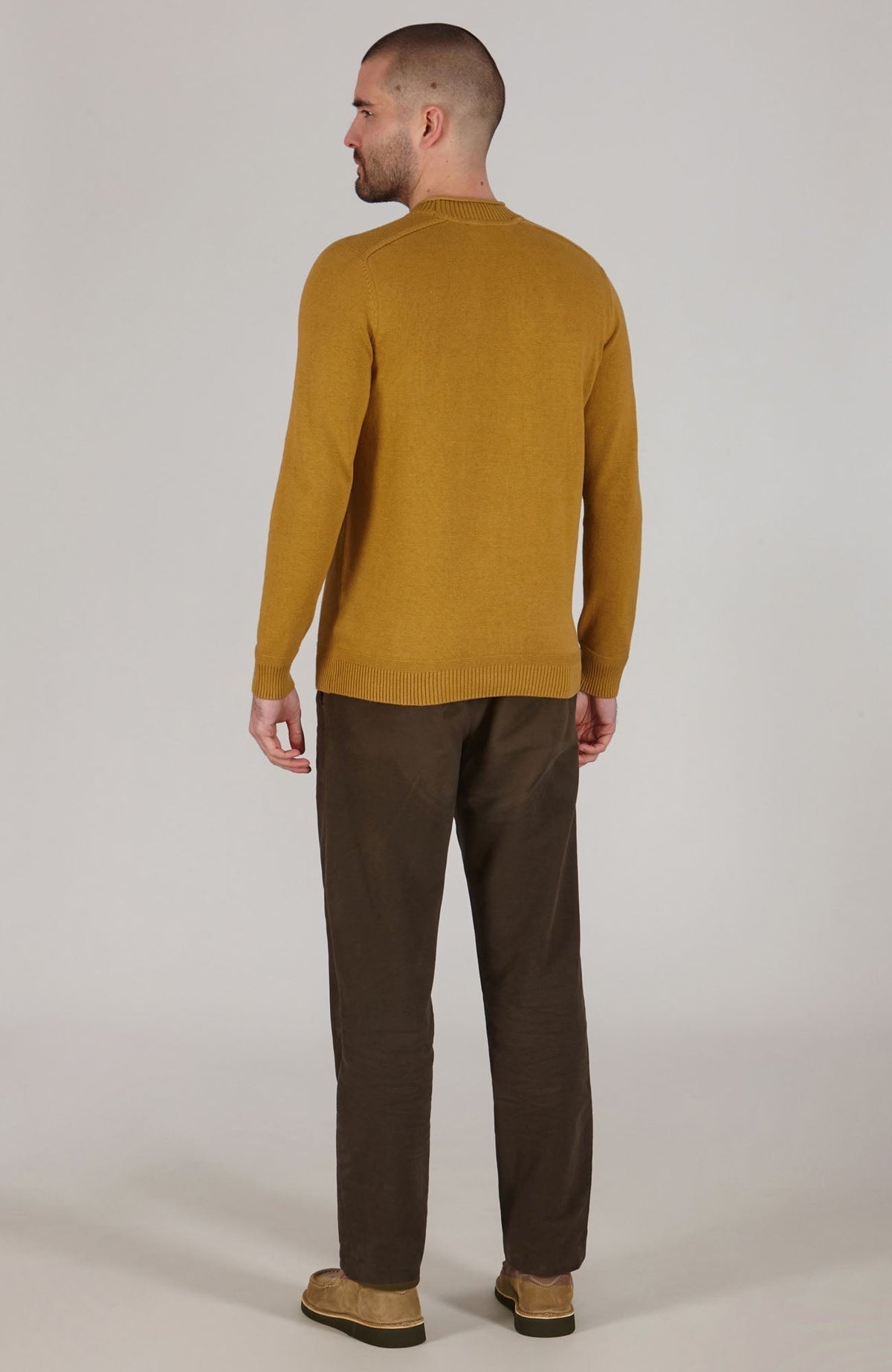 Mens Lightweight Organic Cotton Linen Saddle Shoulder Jumper