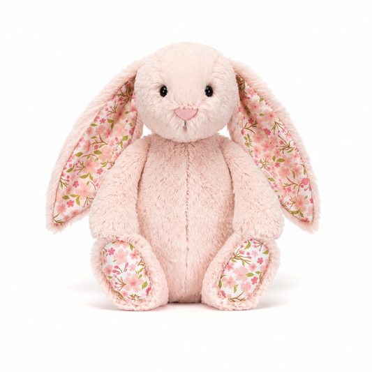 Pink Floral Bonnie Bunny Plush Toy – Pink 31cm
