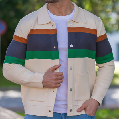 Levante Men's Button-Up Knit Jacket – Smart Casual Cardigan