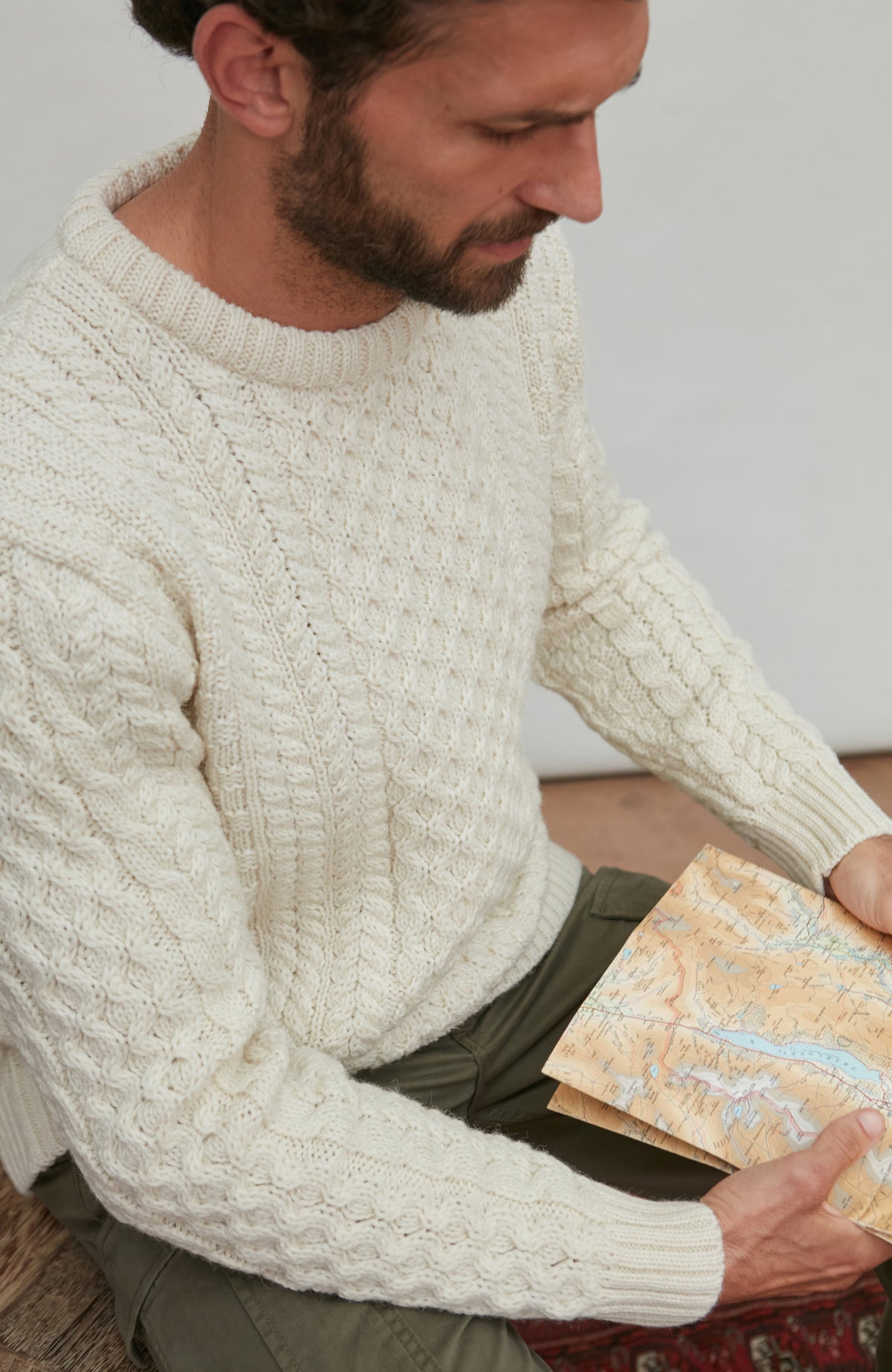 Mens Fisherman's British Wool Cable Jumper