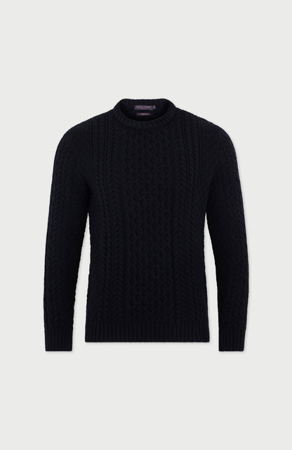 Mens Fisherman's British Wool Cable Jumper